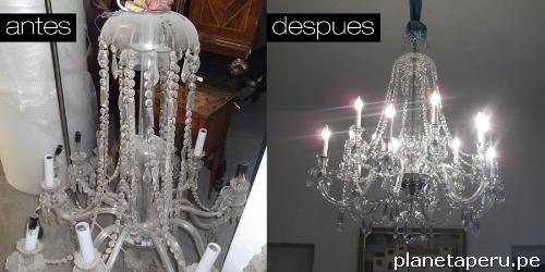 Arañas de cristal restauramos con repuestos originales a domicilio en