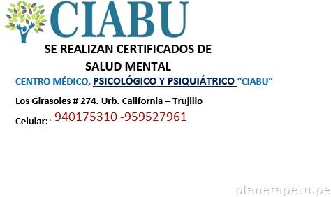 Certificados De Salud Mental En Trujillo